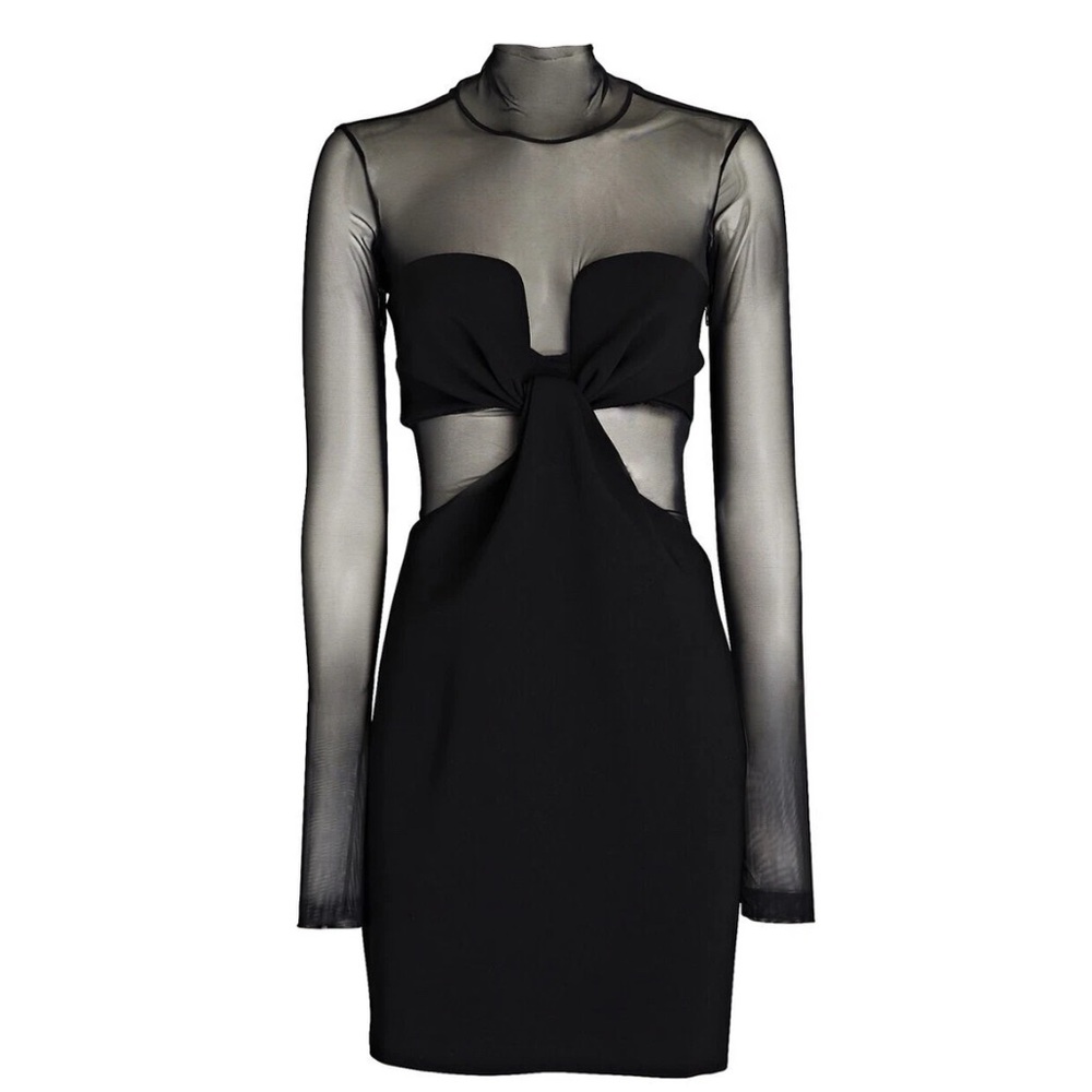 A.L.C. Rita Illusion tulle & crepe mini dress